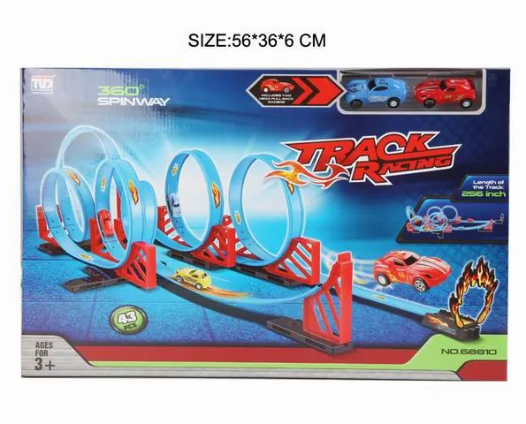 Pull Back Speed Rail Car With 2 Cars Window Box wholesale from Qili Toys
