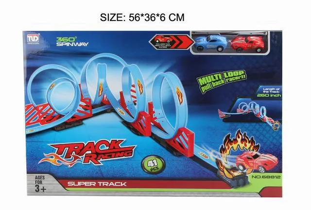Pull Back Speed Rail Car With 2 Cars Window Box wholesale from Qili Toys