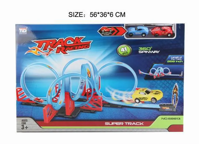 Pull Back Speed Rail Car With 2 Cars Window Box wholesale from Qili Toys