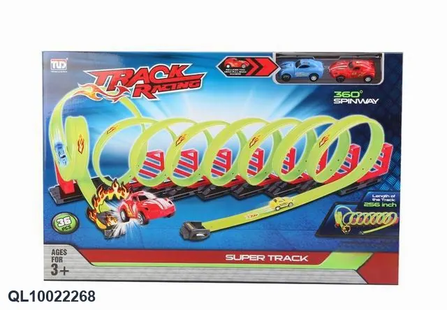 Pull Back Speed Rail Car With 2 Cars Window Box wholesale from Qili Toys