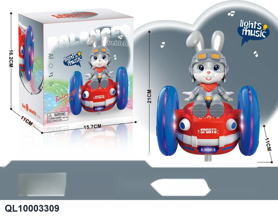 Rabbit Ride On Electric Colorful Light Big Wheel Car (with lights and music) Color Box wholesale from Qili Toys