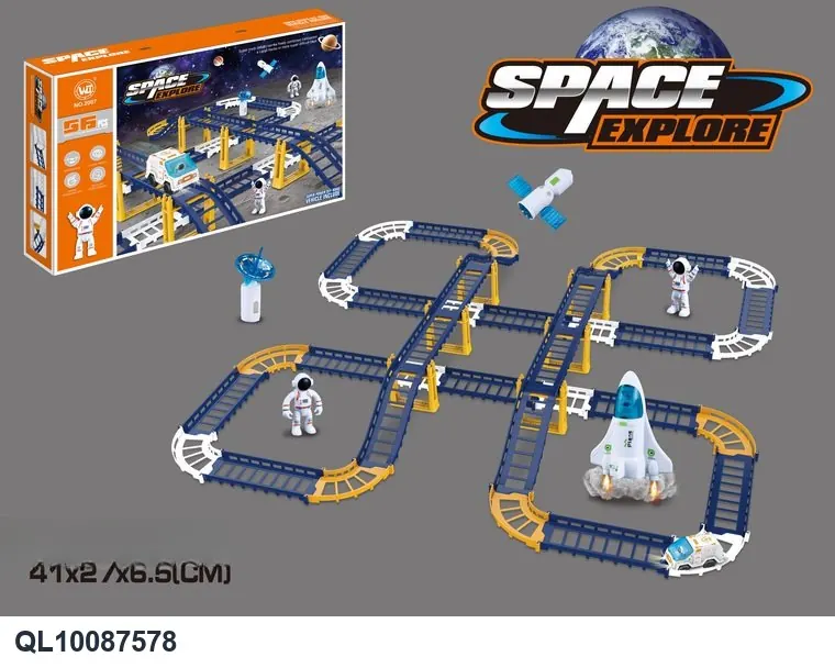 Rapid Track Electric Train Set (56 pieces), Excluding AA Batteries (batteries not included) Color Box wholesale from Qili Toys