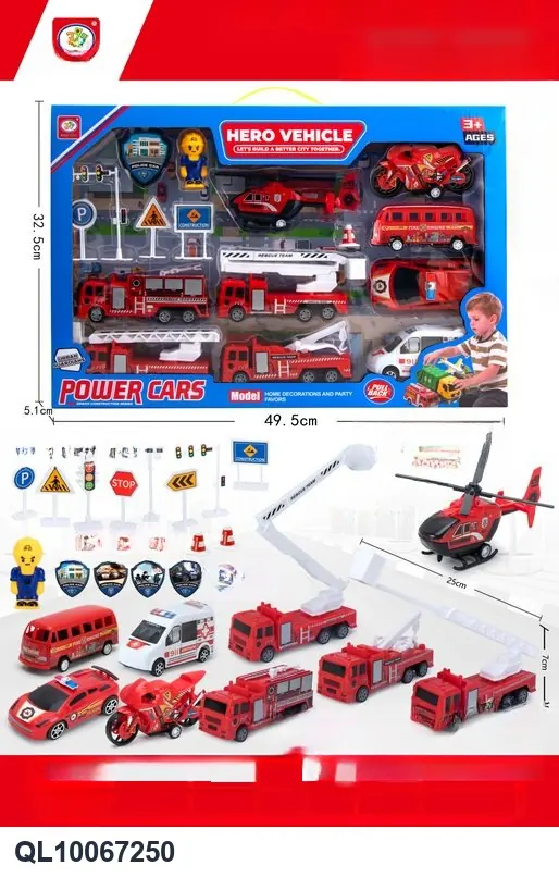 Return Fire Extinguisher Set (made of entirely eco-friendly materials) (ab models are shipped randomly) Window Box wholesale from Qili Toys