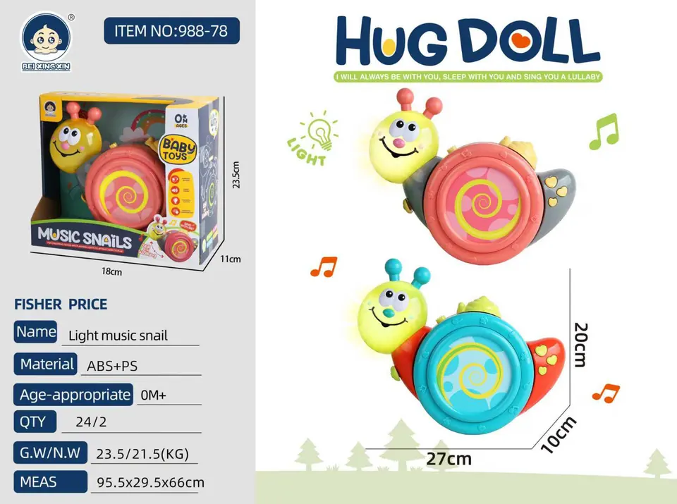Sound And Light Music Sliding Snail Display Box wholesale from Qili Toys