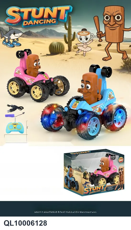 Stick Man Stunt Remote Control Car With Lights And Music Red And Blue Color Mix (battery included) Window Box wholesale from Qili Toys