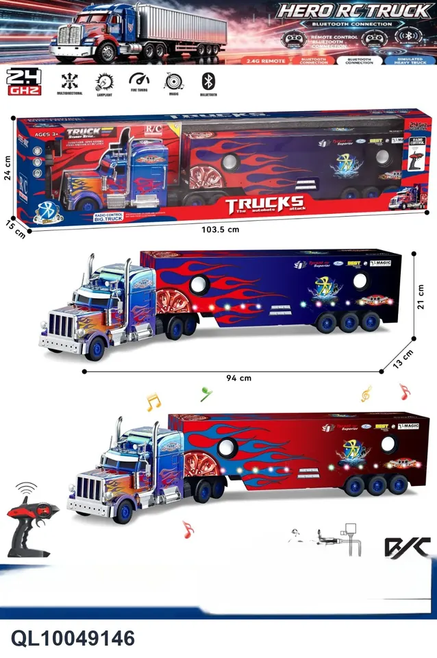 Superhero Team Converting Robot Leader Bluetooth Four-Way Remote Control Container Truck 2.4G Window Box wholesale from Qili Toys