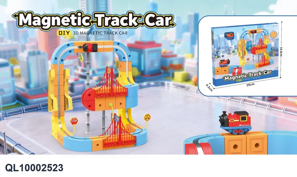 Three-Dimensional Magnetic Suspension Rail Car (88pcs mid-level configuration) Color Box wholesale from Qili Toys