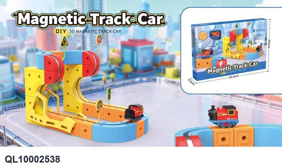 Three-Dimensional Magnetic Suspension Rail Car (66pcs primary configuration) Color Box wholesale from Qili Toys
