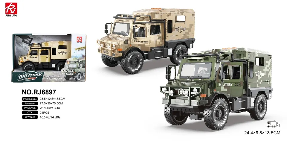 Unimog Camouflage Two-Door Sound And Light Inertia Truck Display Box wholesale from Qili Toys