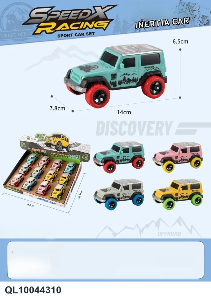 Wrangler Inertia Car (4 colors mixed) Display Box wholesale from Qili Toys