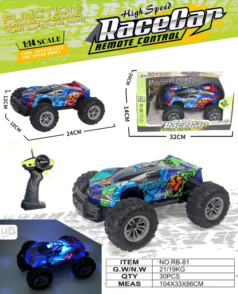 1:14 Off-Road Four-Way Remote Control Lighting Vehicle (battery not included) Window Box wholesale from Qili Toys