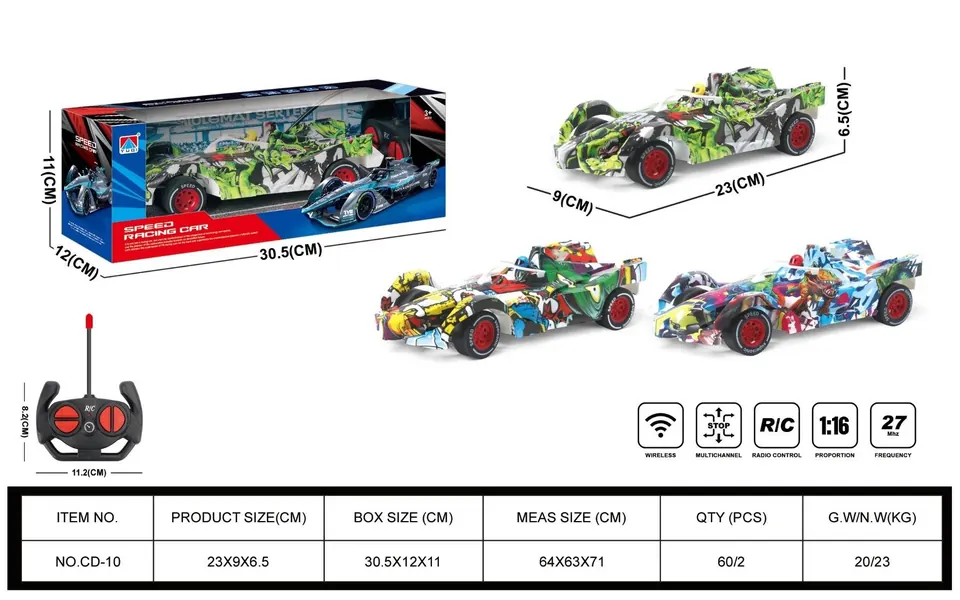 1:16 Four Seasons Graffiti F1 Remote Control Car (batteries not included). Four Seasons Remote Control Car, Racing Car, Formula Racing Car Model. Window Box wholesale from Qili Toys