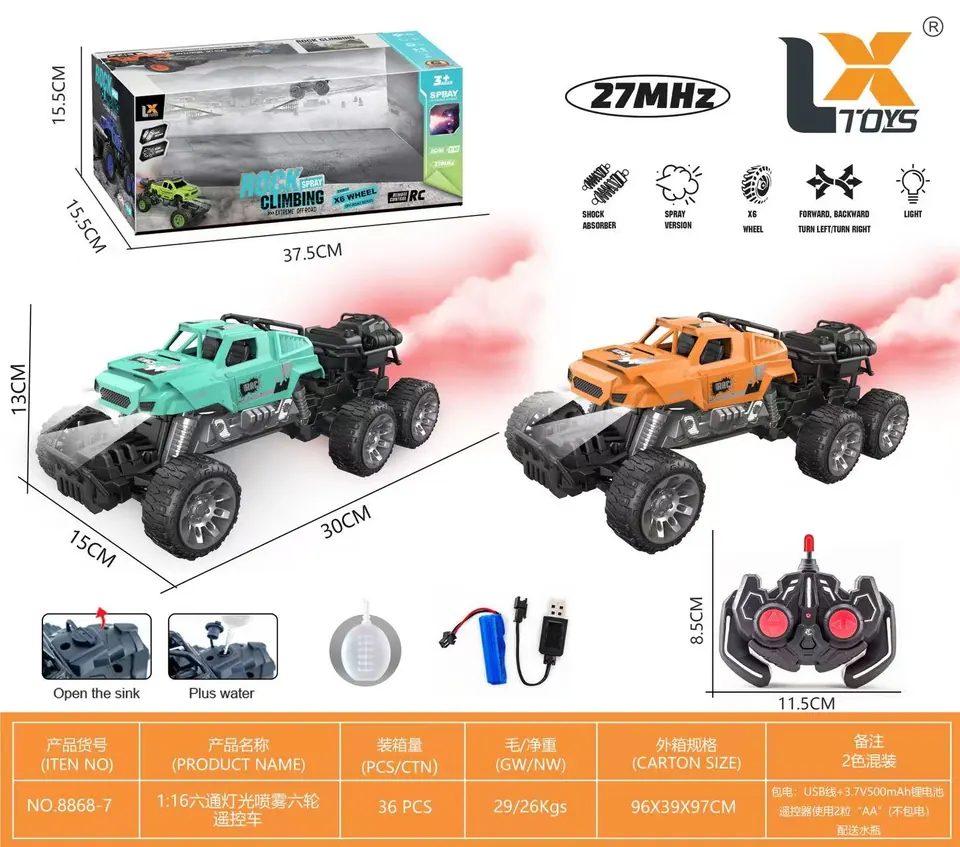 1:16 Scale Six-Channel RC Car With LED Lighting Window Box wholesale from Qili Toys