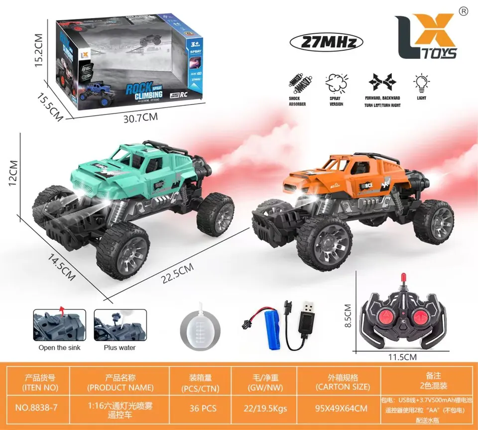 1:16 Scale Six-Way Light Spray Remote Control Car Window Box wholesale from Qili Toys