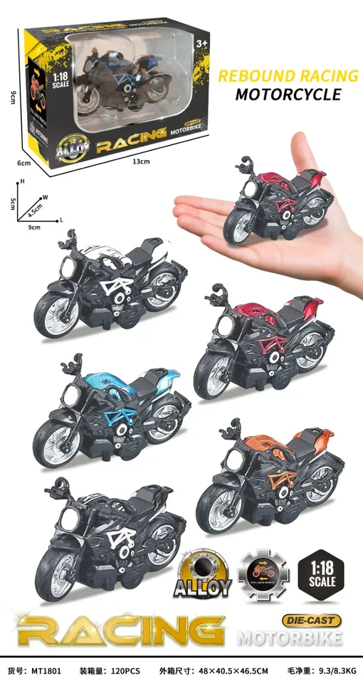 1:18 Alloy Motorcycle Model (color box) Color Box wholesale from Qili Toys
