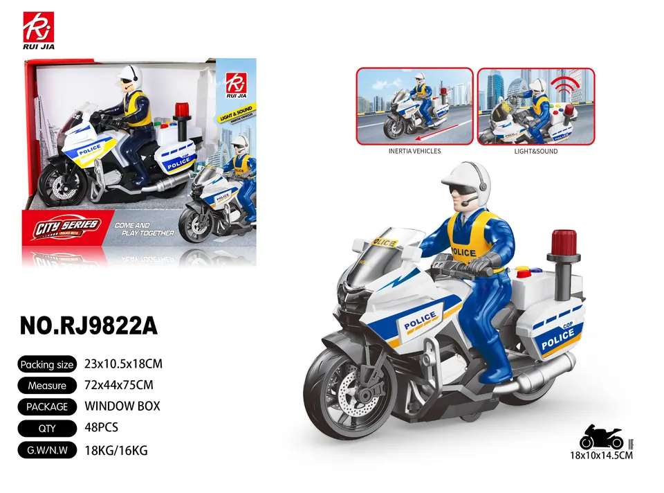1:20 A Person Riding A Motorcycle, With Visible Inertia, Lighting, And Sound Effects. Display Box wholesale from Qili Toys