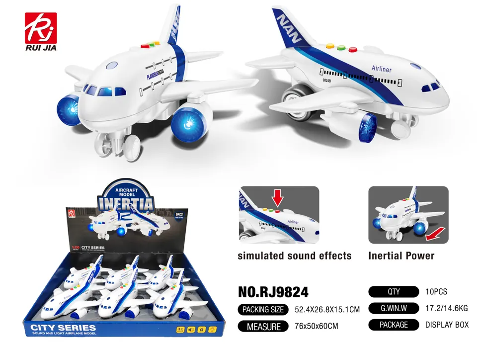 1:20 Scale Airplane Display Case - With Inertia, Lights, And Sound (1 set contains 6 airplanes) Display Box wholesale from Qili Toys