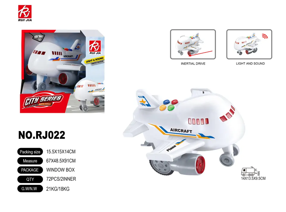 1:32 Scale Airplane: Inertia, Lights, And Sound Effects. Display Box wholesale from Qili Toys