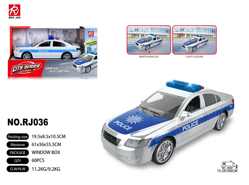1:32 Scale Toy Police Car With Working Lights And Sounds. Display Box wholesale from Qili Toys