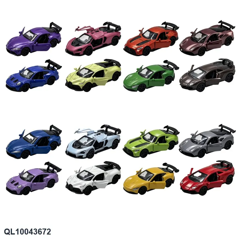 1:60 Three-Door Thermochromic Pull-Back Alloy Car Blister Pack wholesale from Qili Toys