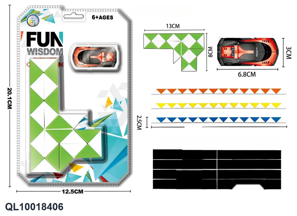 2-Color Magic Ruler Pistol + Alloy Car High-Frequency/Double Blister wholesale from Qili Toys