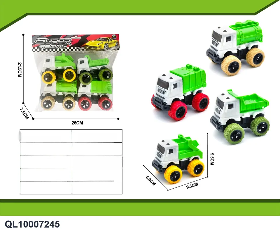 4 Sanitation Vehicles PVC Bag wholesale from Qili Toys