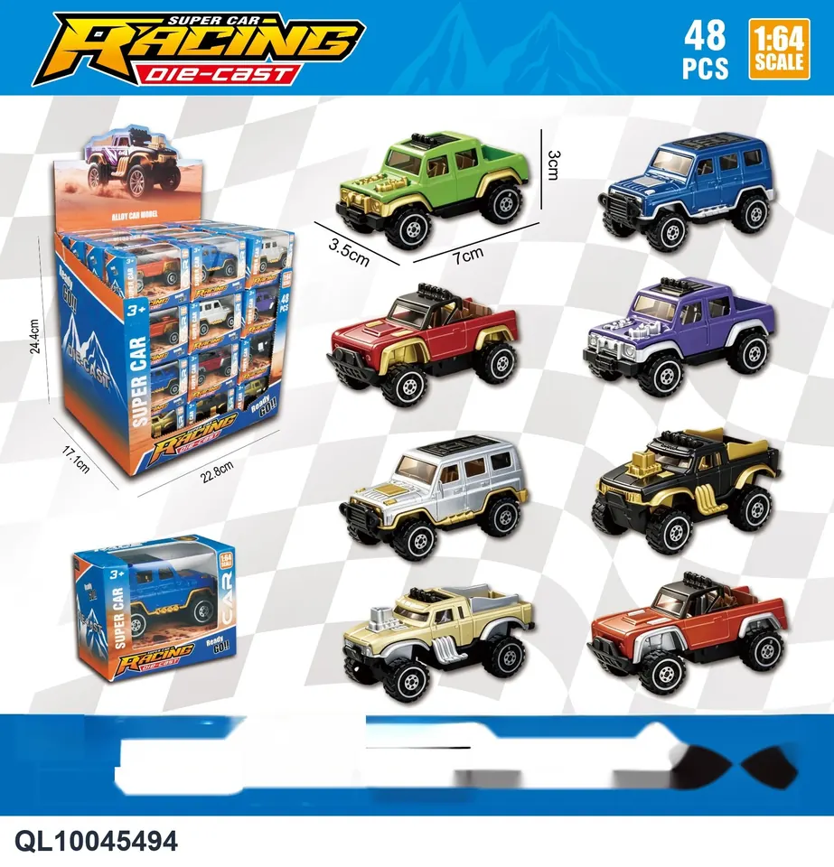 8 Types Of 1.64 Alloy Off-Road Vehicles Mixed Display Box wholesale from Qili Toys