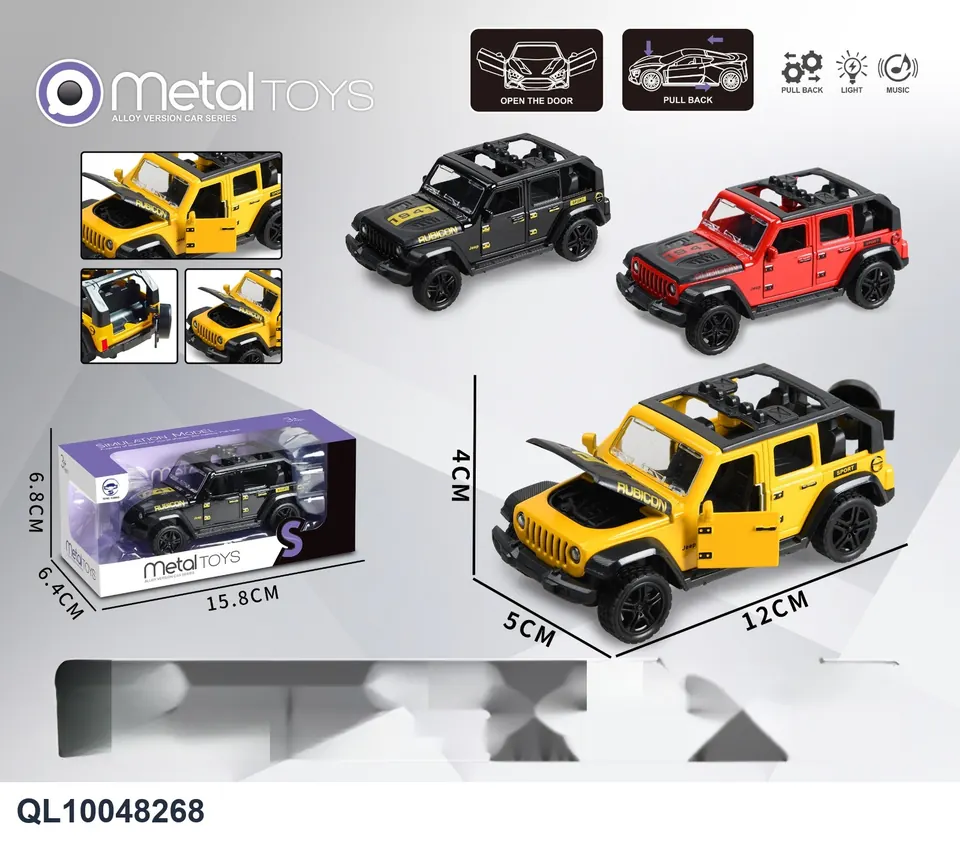Alloy Pull-Back Car Wrangler 4-Door Window Box wholesale from Qili Toys