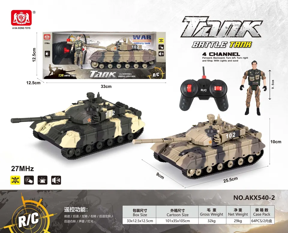 Chinese Style 99A Four-Way Remote Control Tank With Light And Sound (not including electricity, remote control car remote control simulation car tank car) Window Box wholesale from Qili Toys