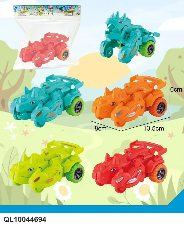 Collision Deformation Inertia Dinosaur Car OPP Bag wholesale from Qili Toys