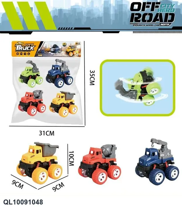 Double Inertia Stunt Engineering Vehicle PVC Header Bag wholesale from Qili Toys
