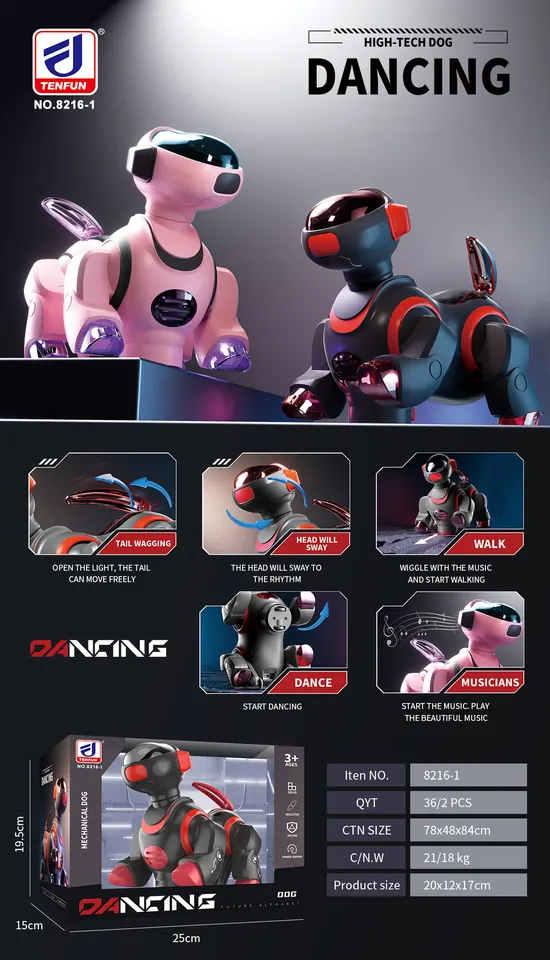 Electric Dancing Robot Dog Window Box wholesale from Qili Toys