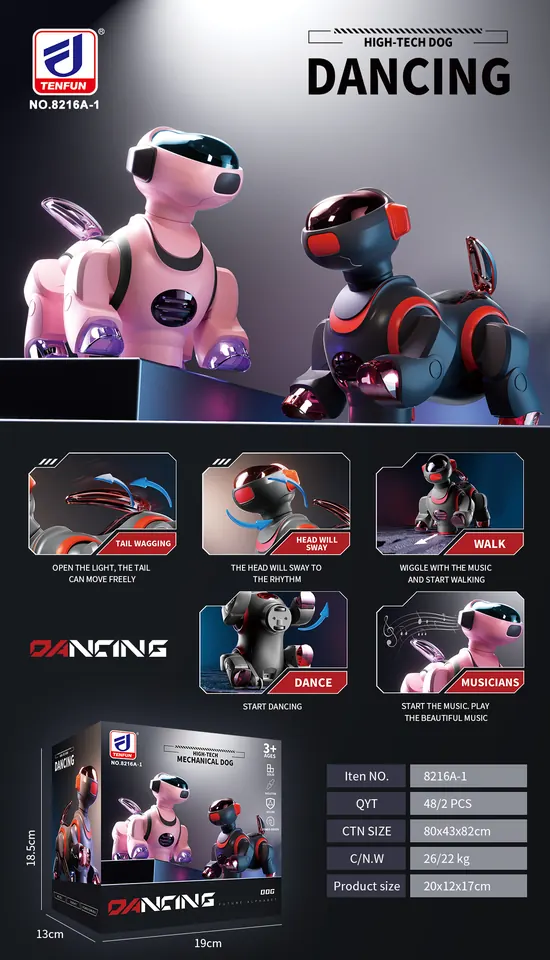 Electric Dancing Robot Dog Color Box wholesale from Qili Toys