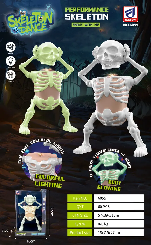 Electric Dancing Skeleton (without induction) Color Box wholesale from Qili Toys