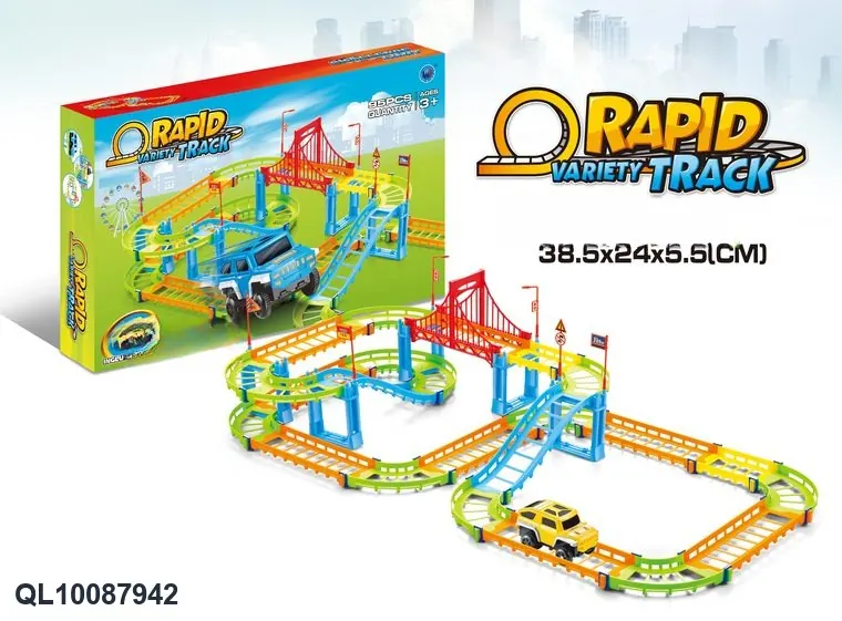Extremely Fast Electric Rail Car Color Box wholesale from Qili Toys