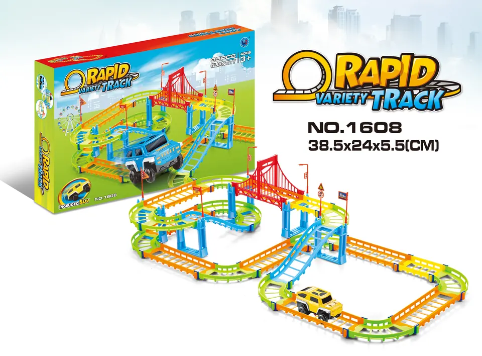 Extremely Fast Electric Rail Car Color Box wholesale from Qili Toys