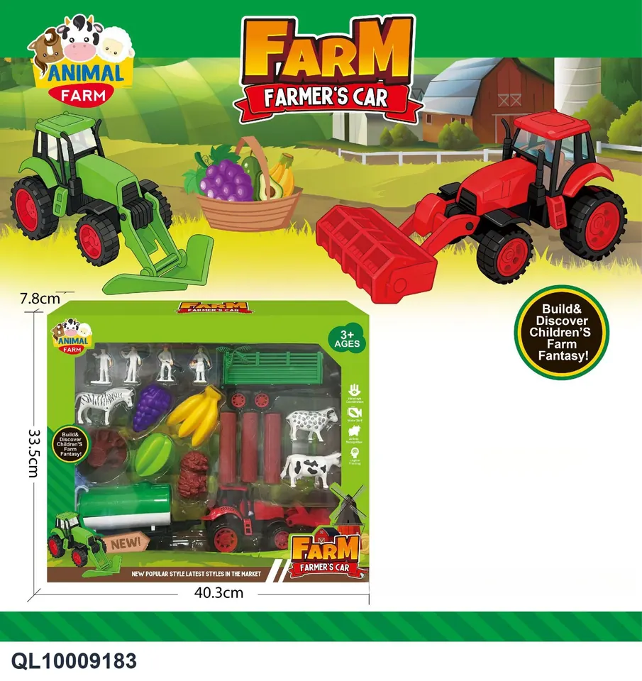 Farmer's Cart (green and red colors mixed) Window Box wholesale from Qili Toys