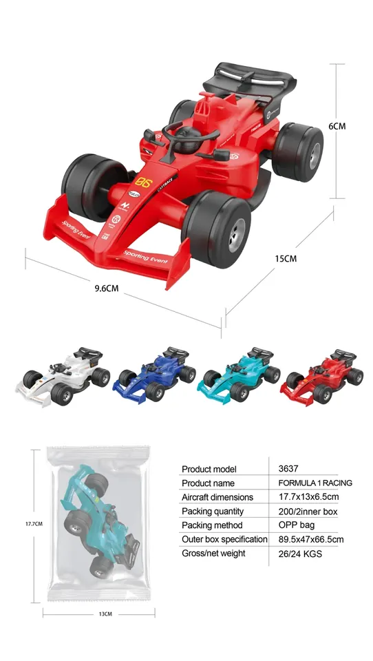 Formula 1 Racing Car With Inherent Characteristics OPP Bag wholesale from Qili Toys