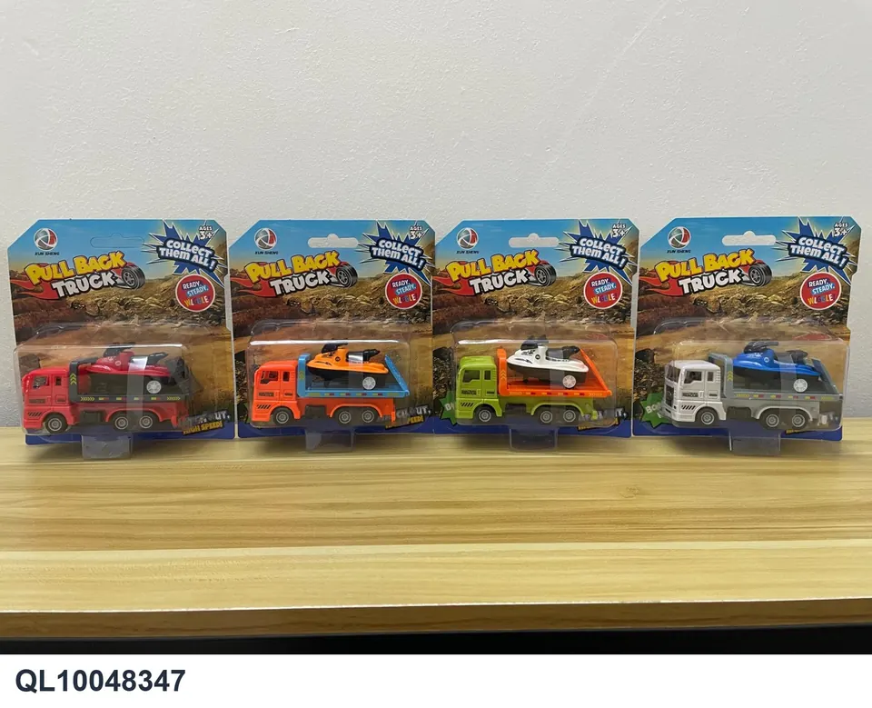 Four Types Of Pull-Back Transport Vehicle-Mounted Pull-Back Airships Blister Board wholesale from Qili Toys