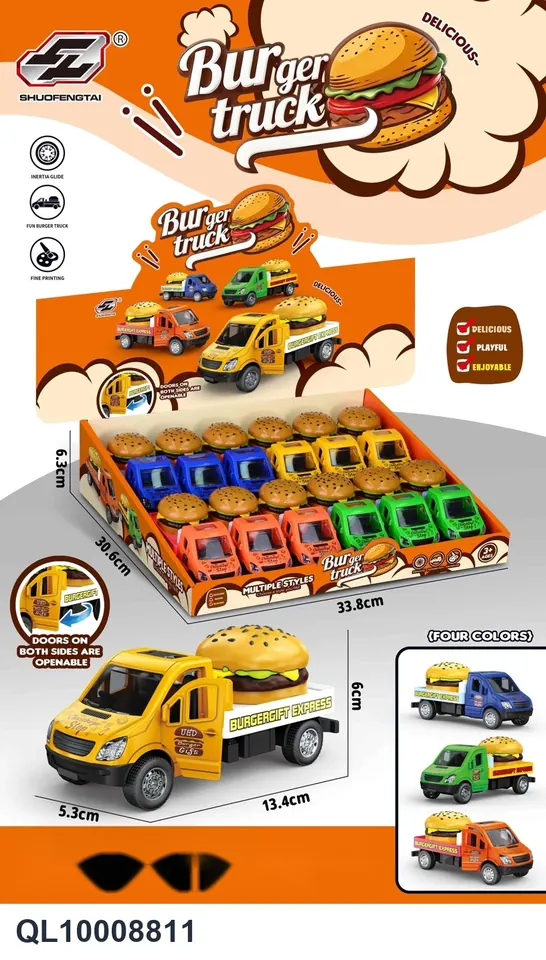 Inertia Burger Cart 4 Types Mixed Window Box wholesale from Qili Toys