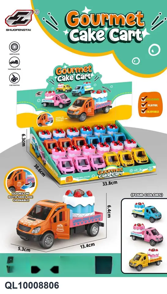 Inertia Cake Cart 4 Types Mixed Window Box wholesale from Qili Toys