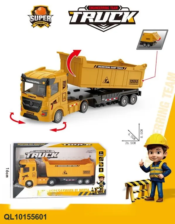 Inertia Construction Loader Truck ABS Display Box wholesale from Qili Toys