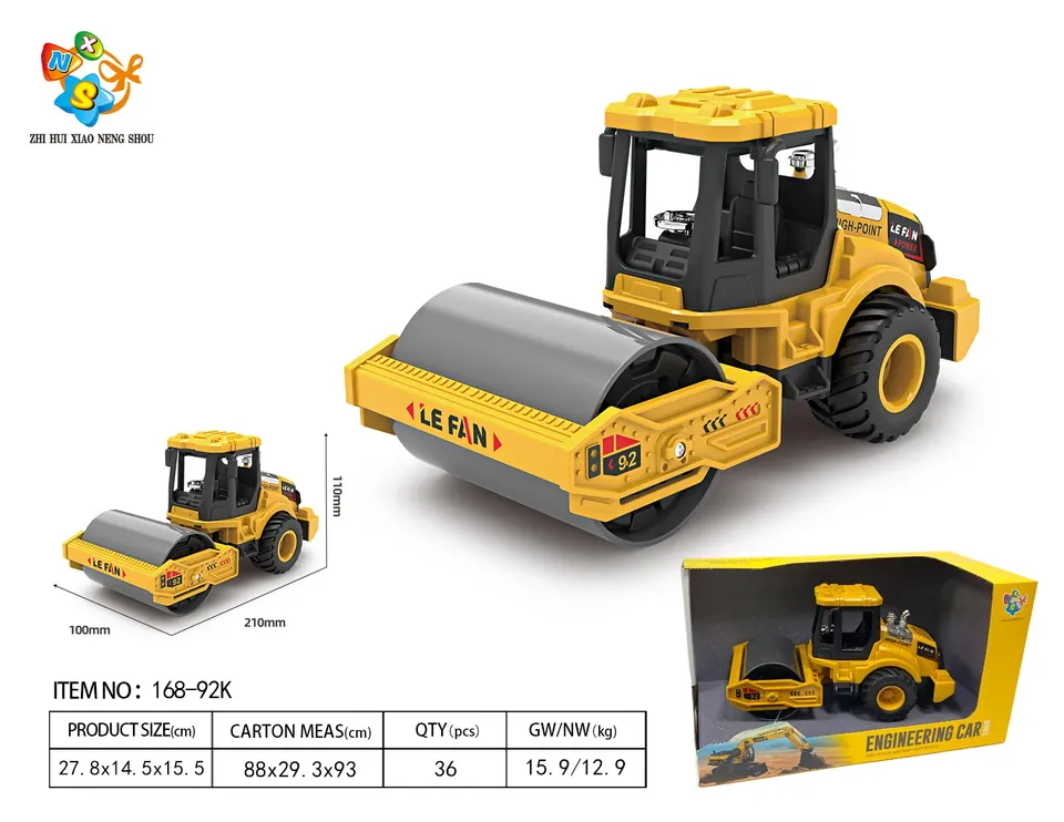 Inertia Large Engineering Road Roller Window Box wholesale from Qili Toys