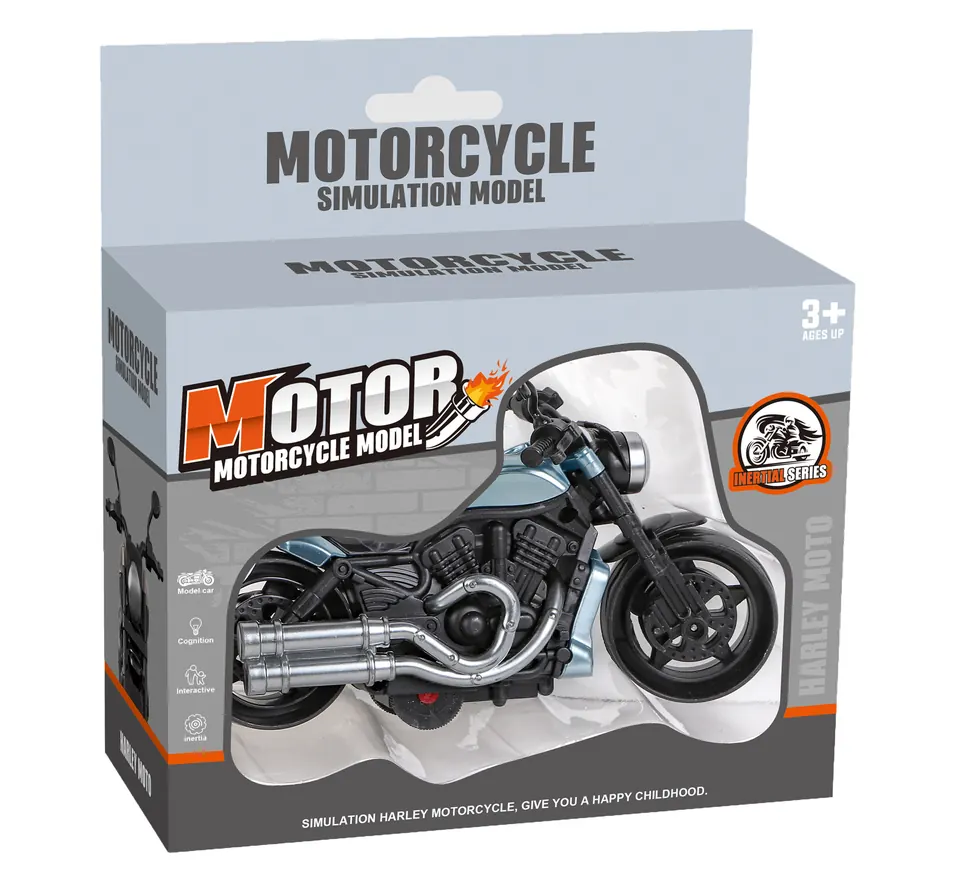 Inertia Motorcycle/4 Colors (motorcycle inertia motorcycle inertia motorcycle harley motorcycle model ornament) Window Box wholesale from Qili Toys