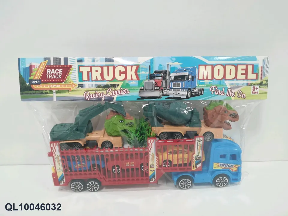 Inertial Double-Decker Car + 5 Cars PVC Header Bag wholesale from Qili Toys