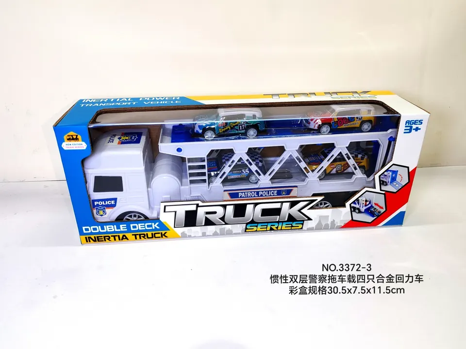 "Inertial Double-Layer Police Car With Four Return-Force Alloy Wheels" Window Box wholesale from Qili Toys