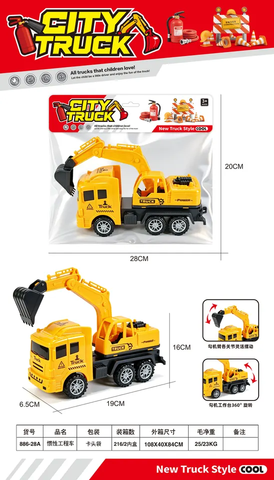 Inertial Engineering Vehicle PVC Header Bag wholesale from Qili Toys