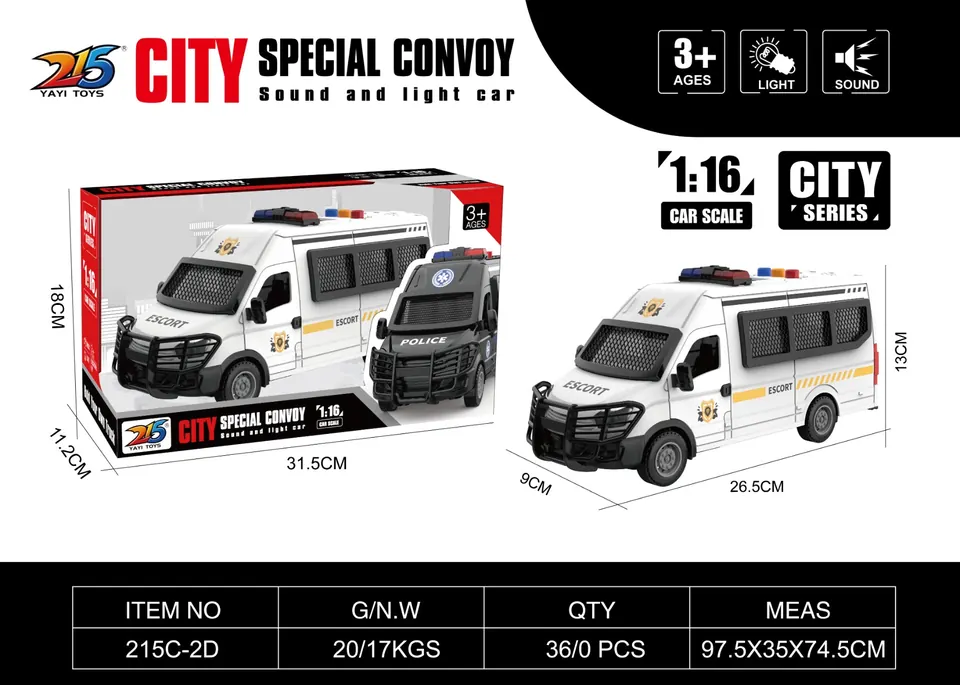 Inertial Light And Music Police Car Display Box wholesale from Qili Toys