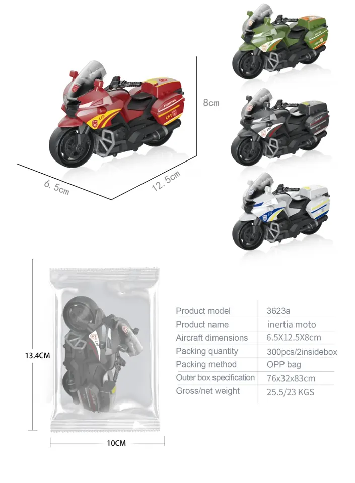 Inertial Patrol Motorcycle OPP Bag wholesale from Qili Toys