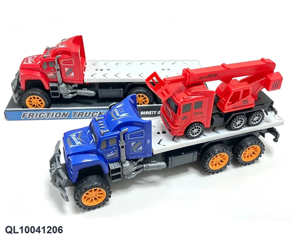 Inertial Tractor Tows 1 Sliding Tractor Fire Truck P-Cover/Box Base wholesale from Qili Toys